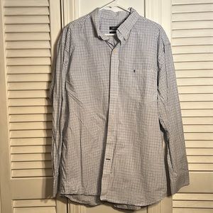 Black and light blue Izod button down shirt